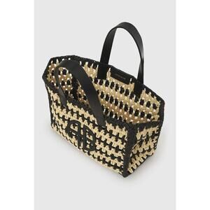 NWT Anine Bing Small Rio Tote - Black & Natural Stripe PERFECT UNUSED CONDITION